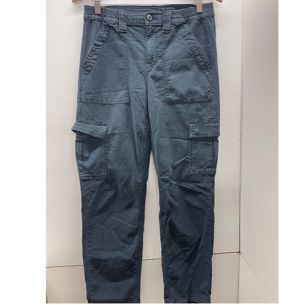 American Eagle Womens Black Stretch Cargo Pants Size 6 Regular Utility Tapered